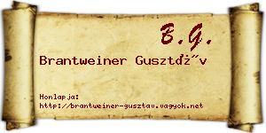 Brantweiner Gusztáv névjegykártya